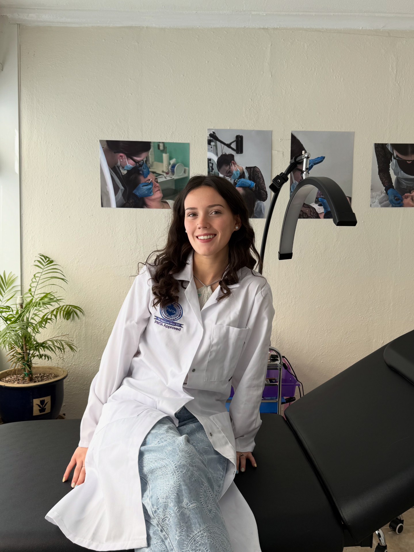 Certified PMU artist in her Angmering studio
